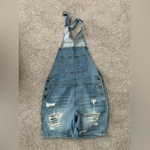 Forever 21 Denim Overall Shorts